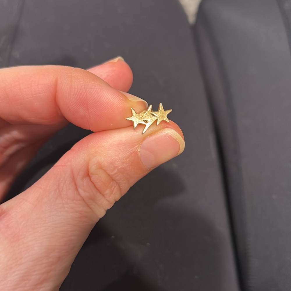Jennifer Fisher Polished Gold Double Star Studs